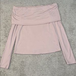Akira blush pink off-the-shoulder sweater